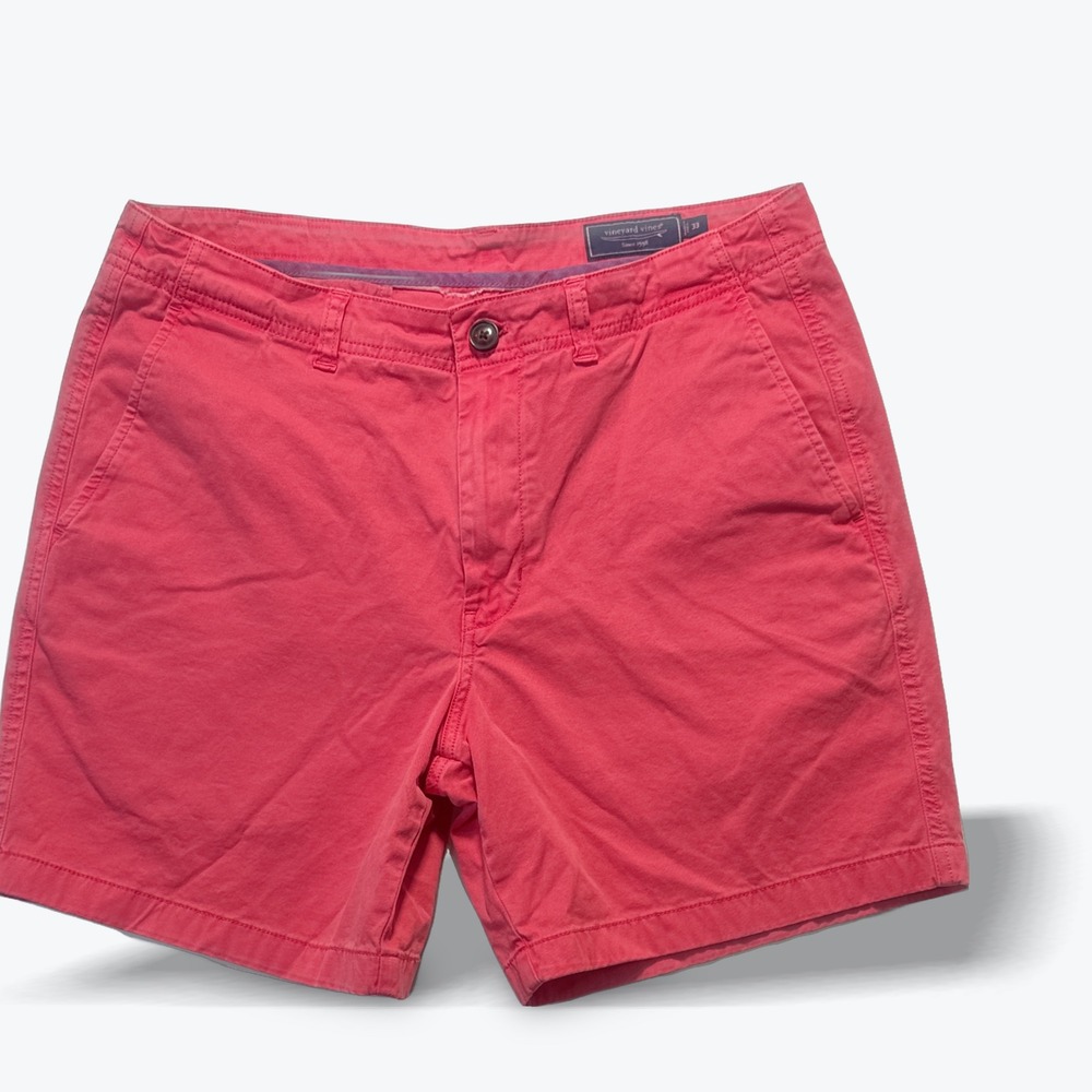 Vineyard Vines Shorts Breaker Pink Nantucket Red Chino 7 in Inseam Mens 33